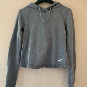 Hot Topic Tops - Open-back grey waffle hoodie from Hollister Hot Topic Tops - Open-back grey waffle hoodie from Hollister